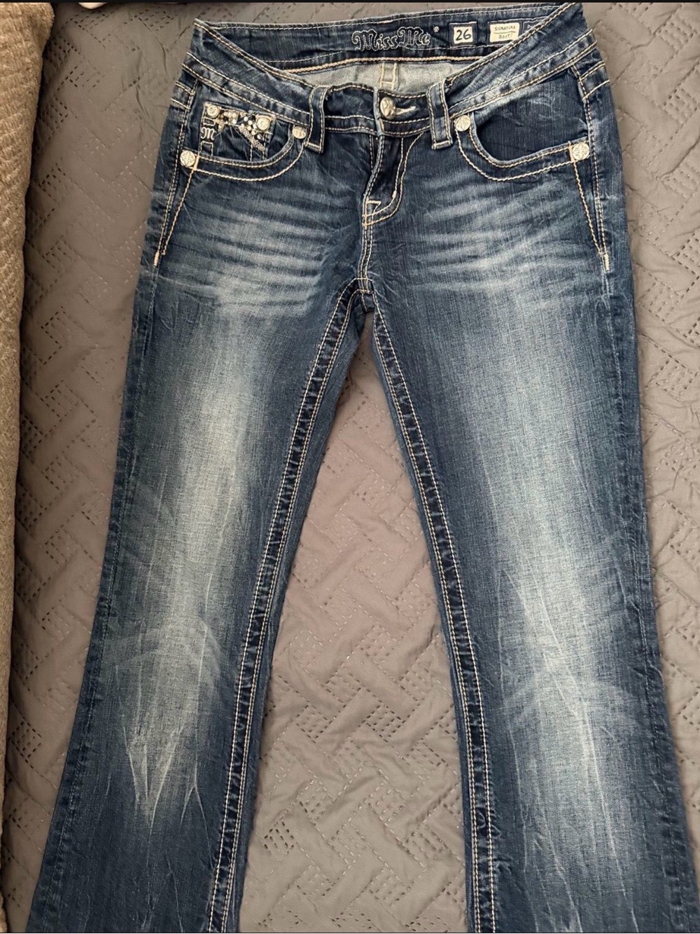 Miss Me Blue Faded Boot Cut Jeans Size 26